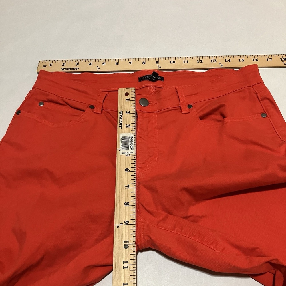 Eileen Fisher Jeans Womens‎ Size 8 X 28 Bright Red Stretch Slim Skinny - Picture 3 of 6